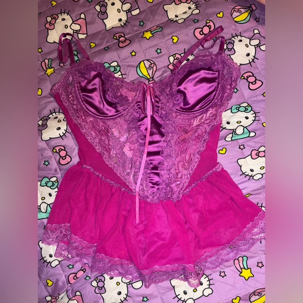 SPOILED BUT NOT ROTTEN LACE TEDDY - PLUM sugar thrillz